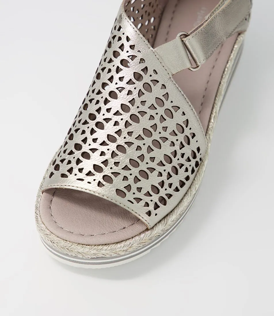 DJANGO & JULIETTE Alkiet Argento Argento Rope Leather Espadrilles