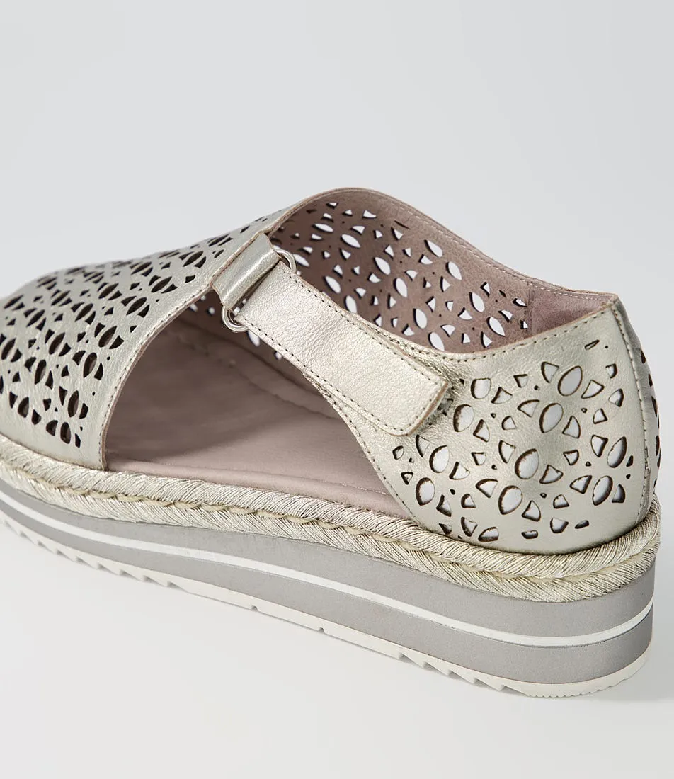 DJANGO & JULIETTE Alkiet Argento Argento Rope Leather Espadrilles