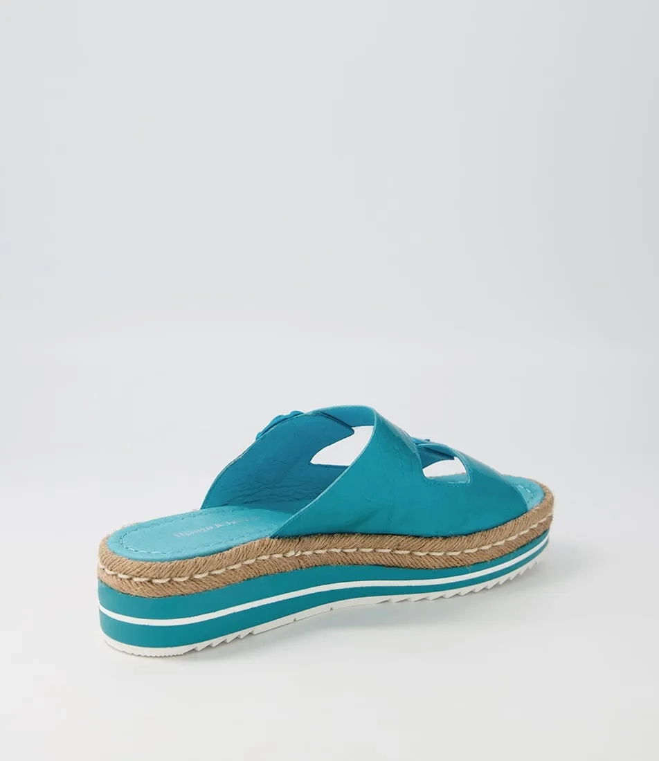 DJANGO & JULIETTE Axel Aqua Patent Leather Espadrilles