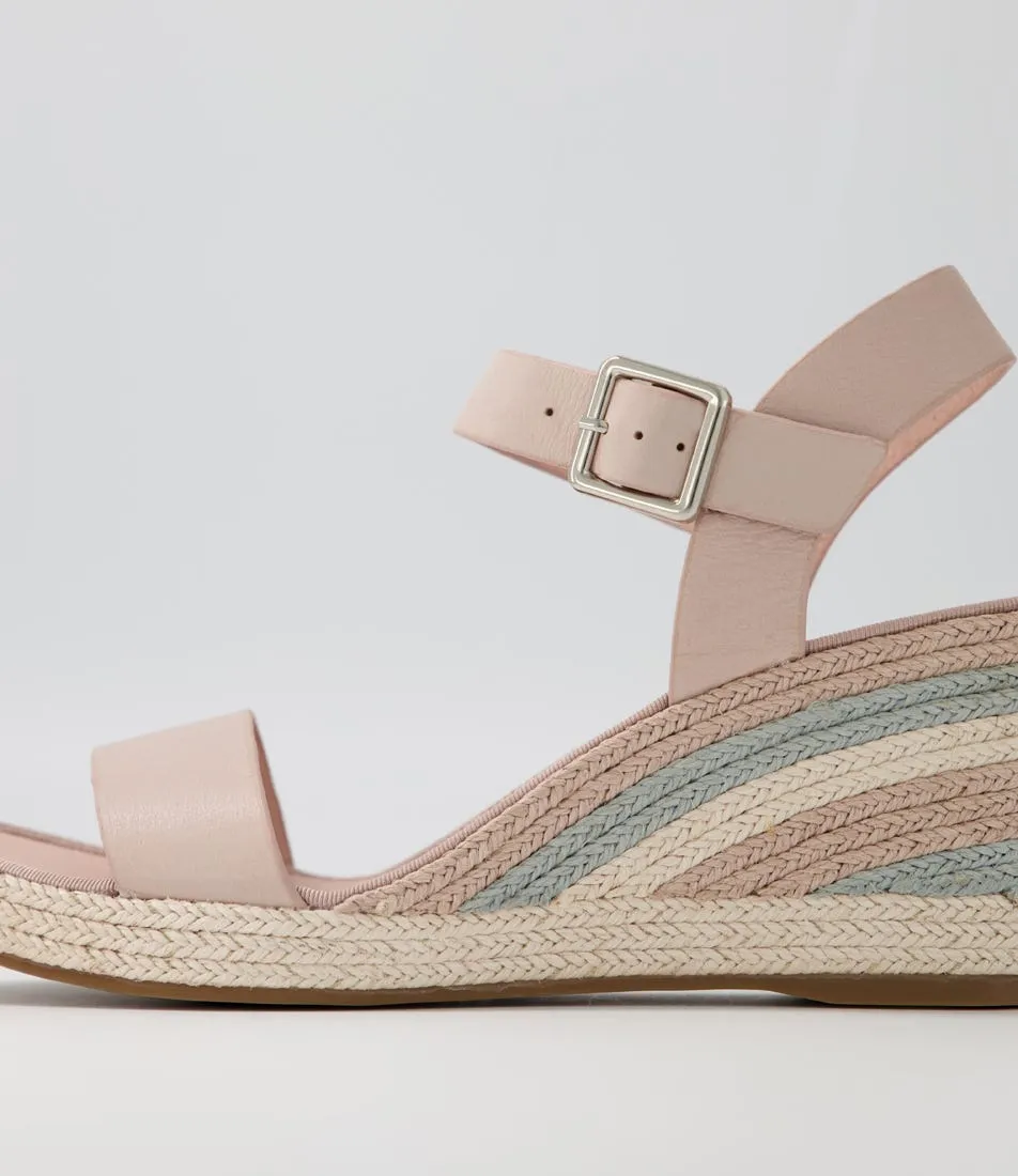 DJANGO & JULIETTE Pakko Pale Pink Pastel Leather Espadrilles