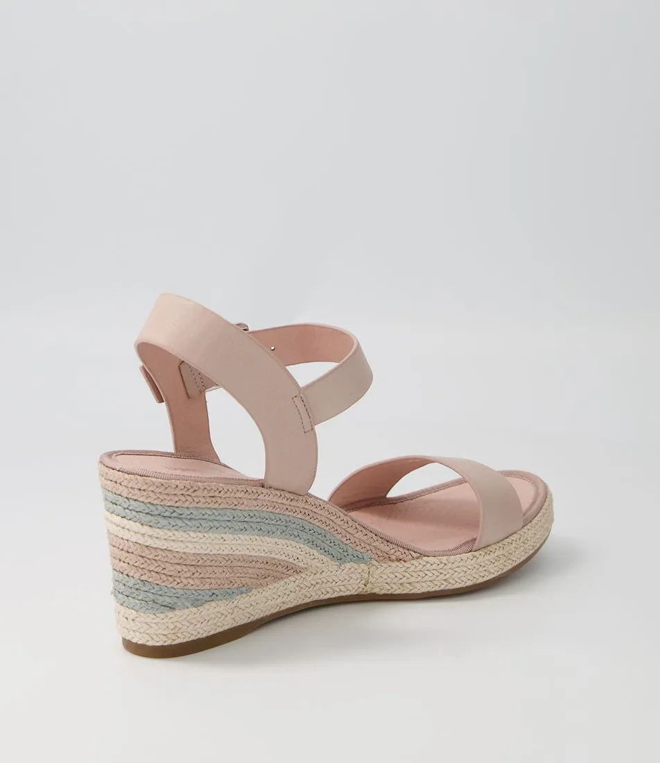 DJANGO & JULIETTE Pakko Pale Pink Pastel Leather Espadrilles