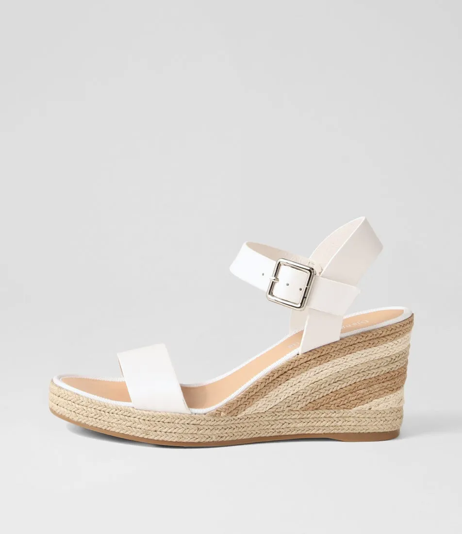 DJANGO & JULIETTE Pakko White Natural Multi Leather Espadrilles