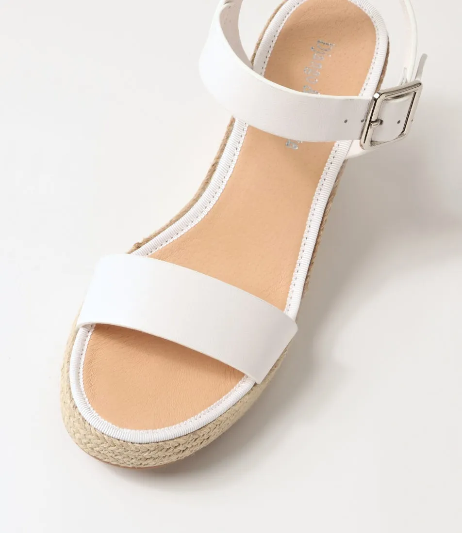 DJANGO & JULIETTE Pakko White Natural Multi Leather Espadrilles