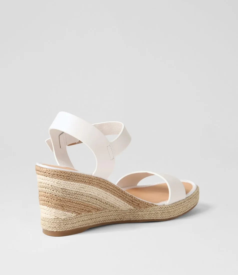 DJANGO & JULIETTE Pakko White Natural Multi Leather Espadrilles