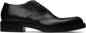 Dries Van Noten Black Topstitched Oxfords