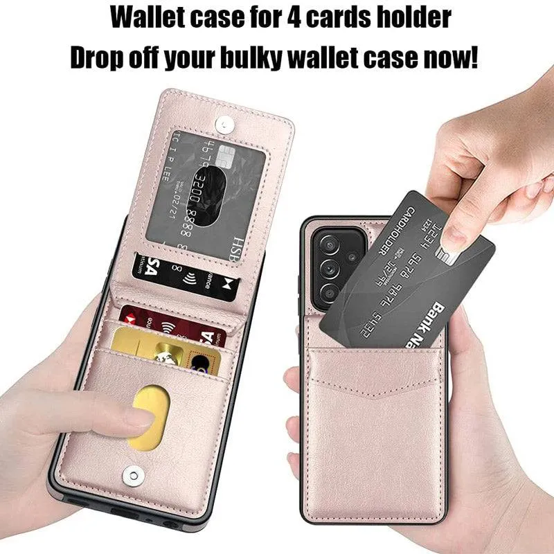 Dual Layer Lightweight Leather Wallet Case for Samsung Galaxy A52