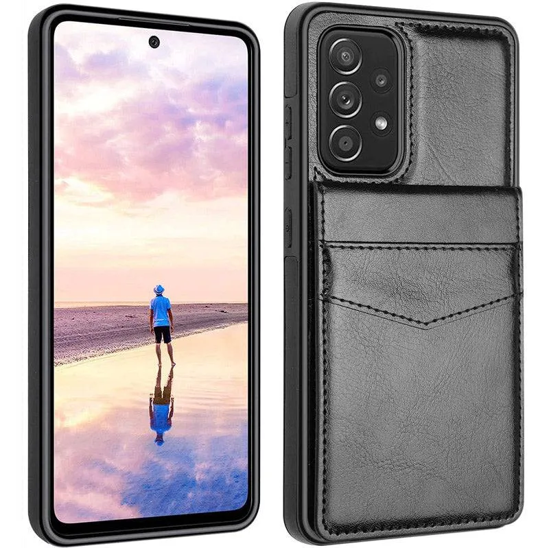 Dual Layer Lightweight Leather Wallet Case for Samsung Galaxy A52