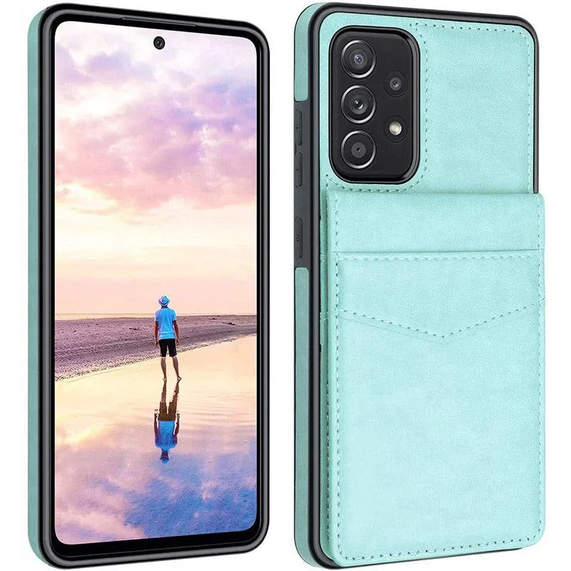 Dual Layer Lightweight Leather Wallet Case for Samsung Galaxy A52