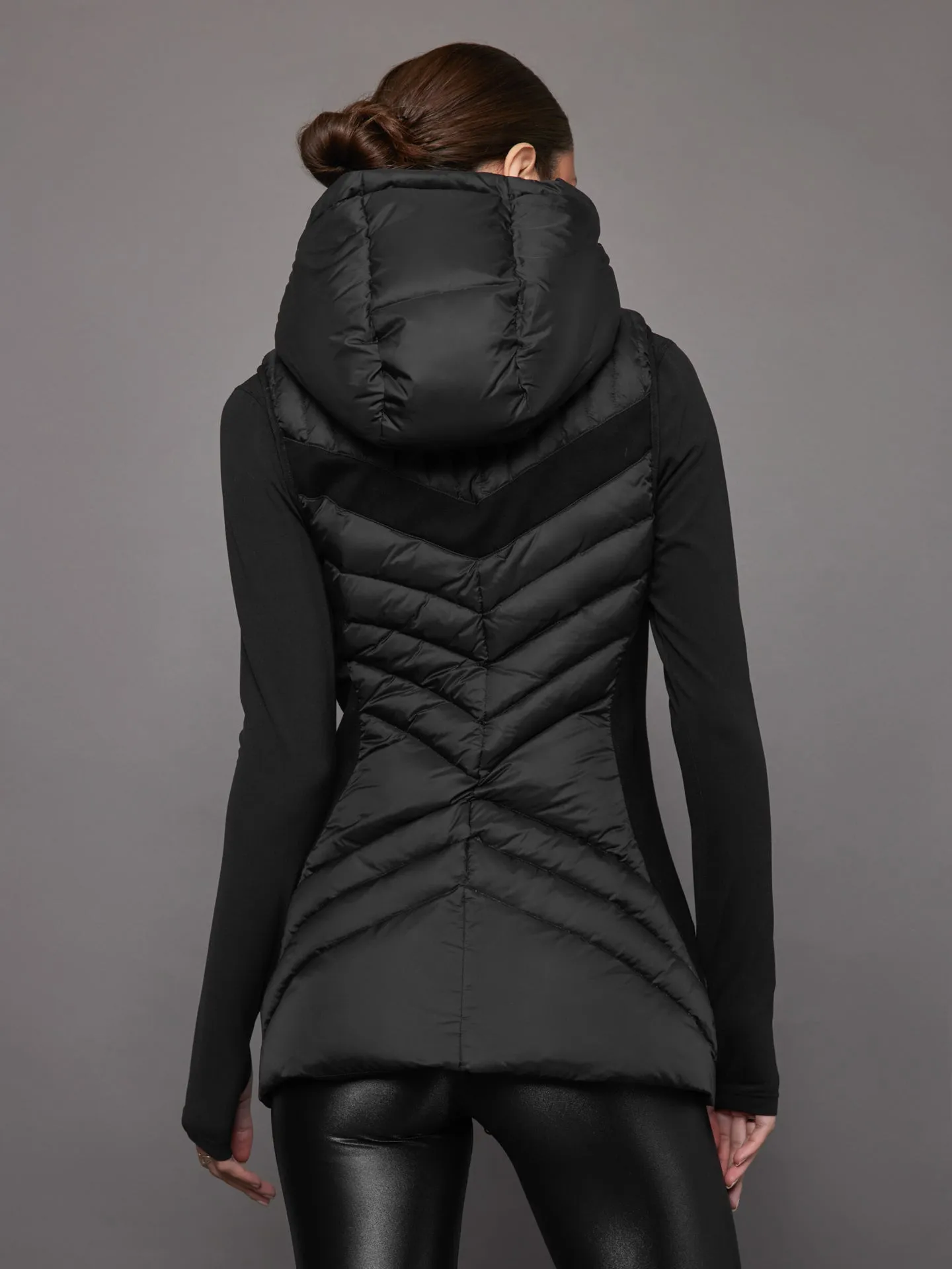 Elongated Puffer Vest - Black