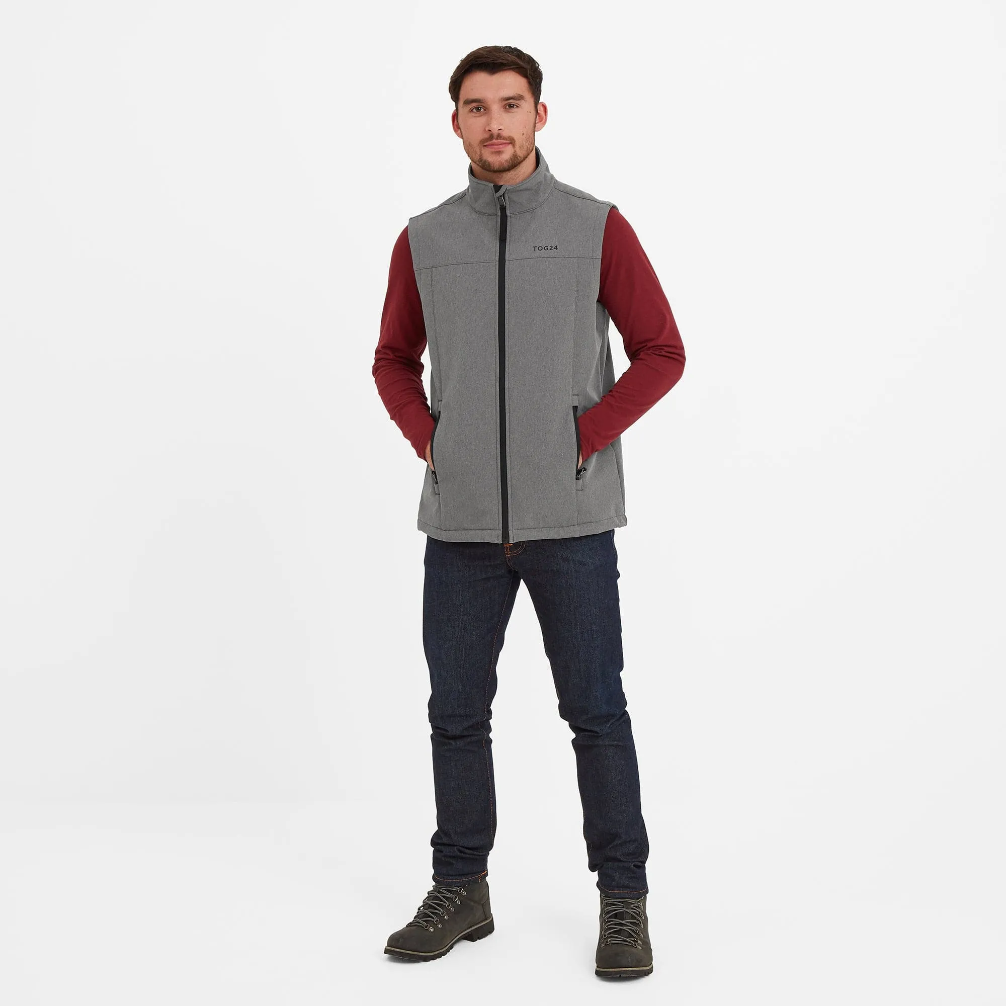 Feizor Mens Shower Resistant Softshell Gilet - Grey Marl