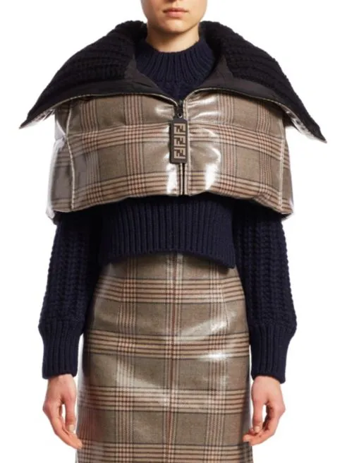 Fendi Plaid Puffer Caplet