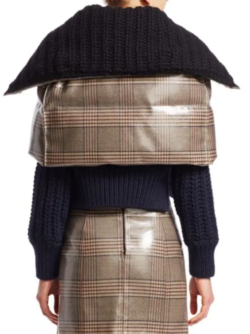 Fendi Plaid Puffer Caplet