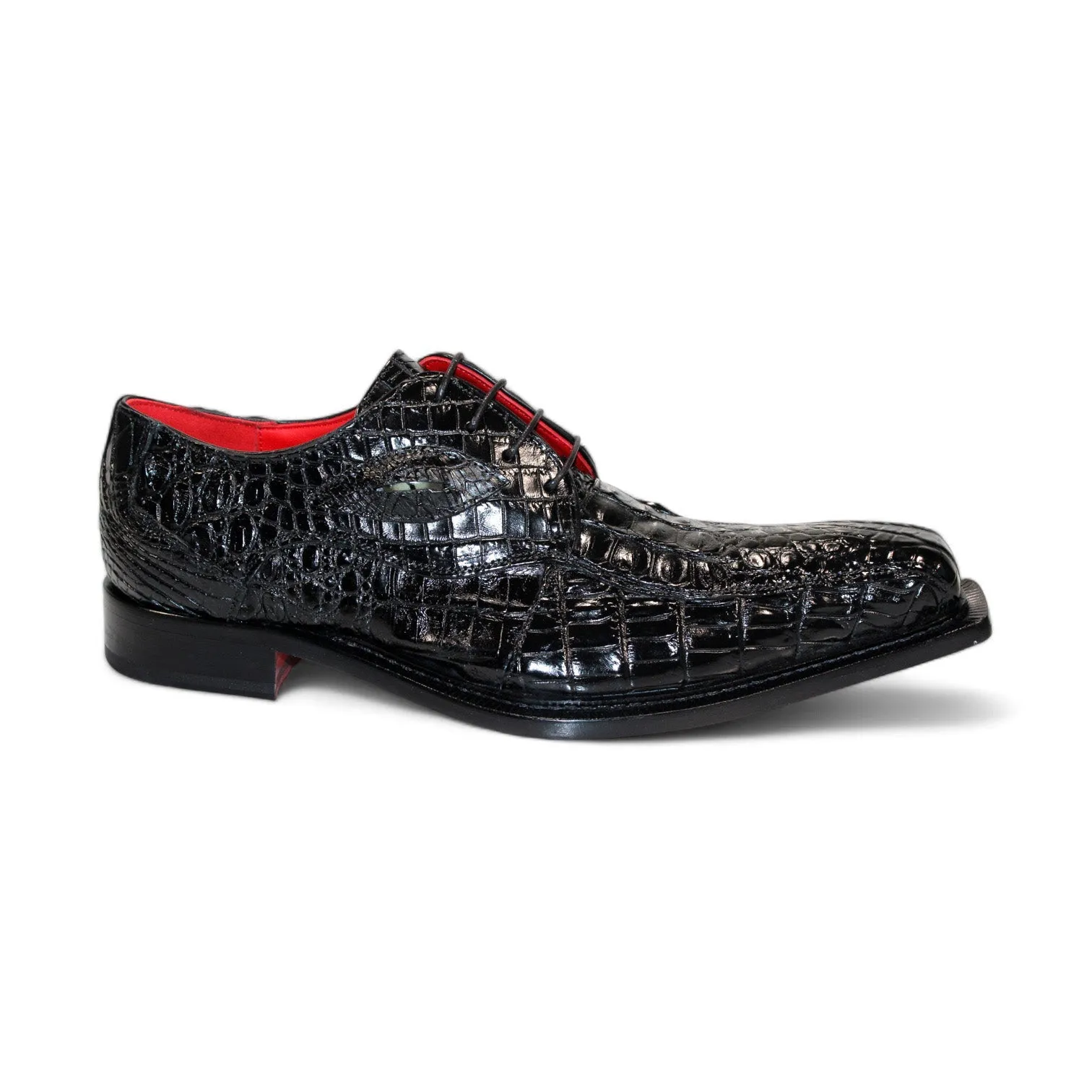 Fennix Hugo Men's Shoes Black Crocodile Exotic Oxfords (FX1158)