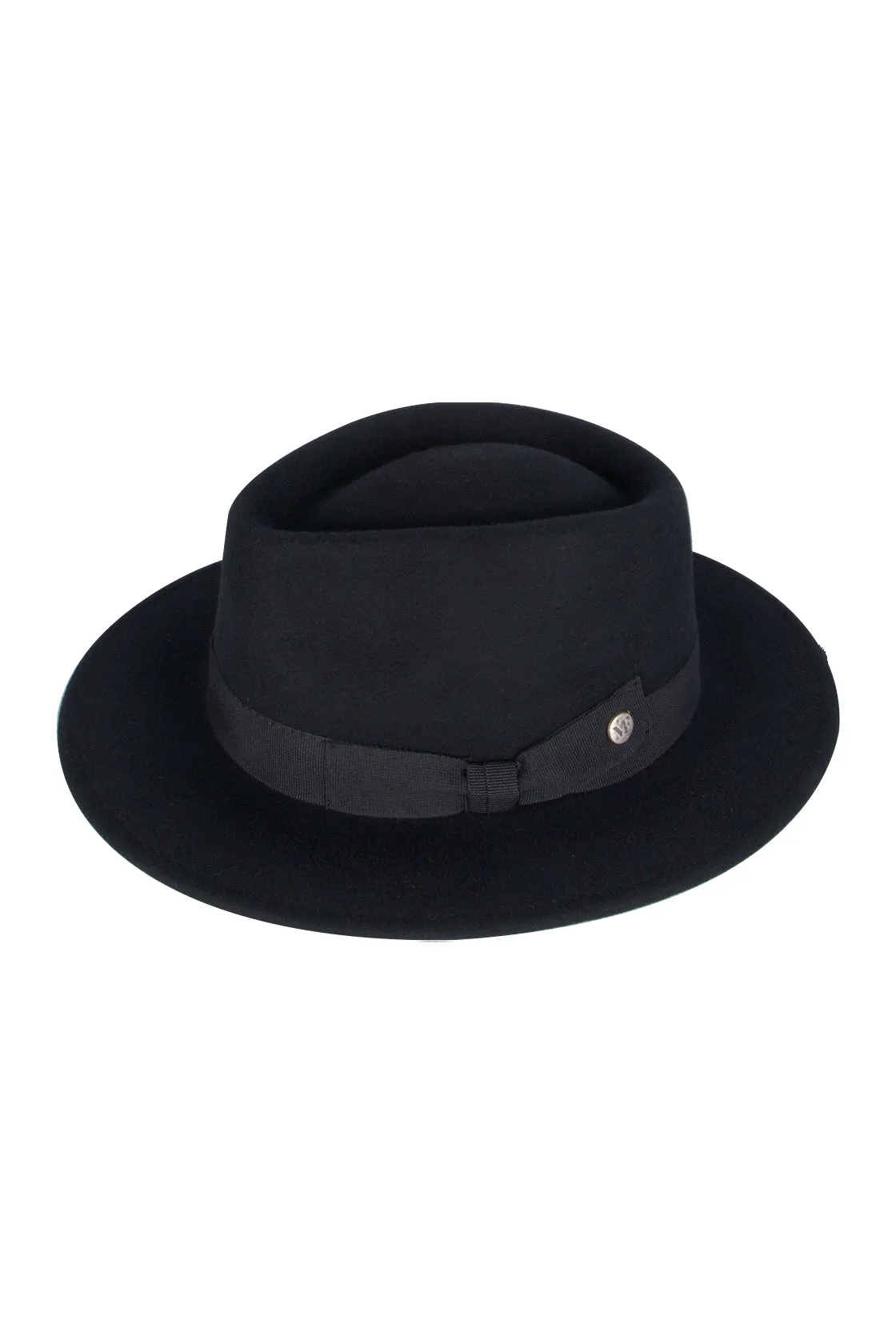 Flechet Wool/Cashmere Teardrop Fedora Noir