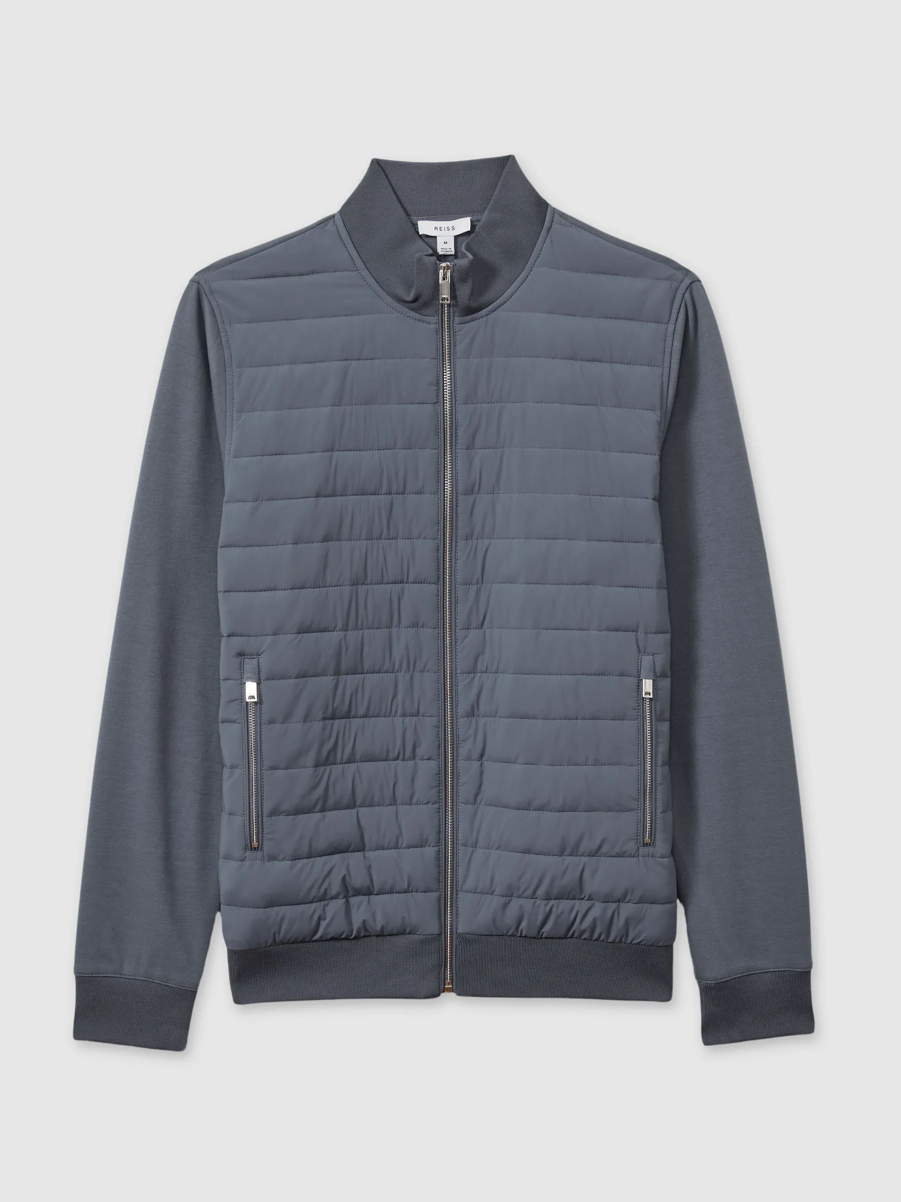 Flintoff Hybrid Quilt and Knit Zip-Through Jacket