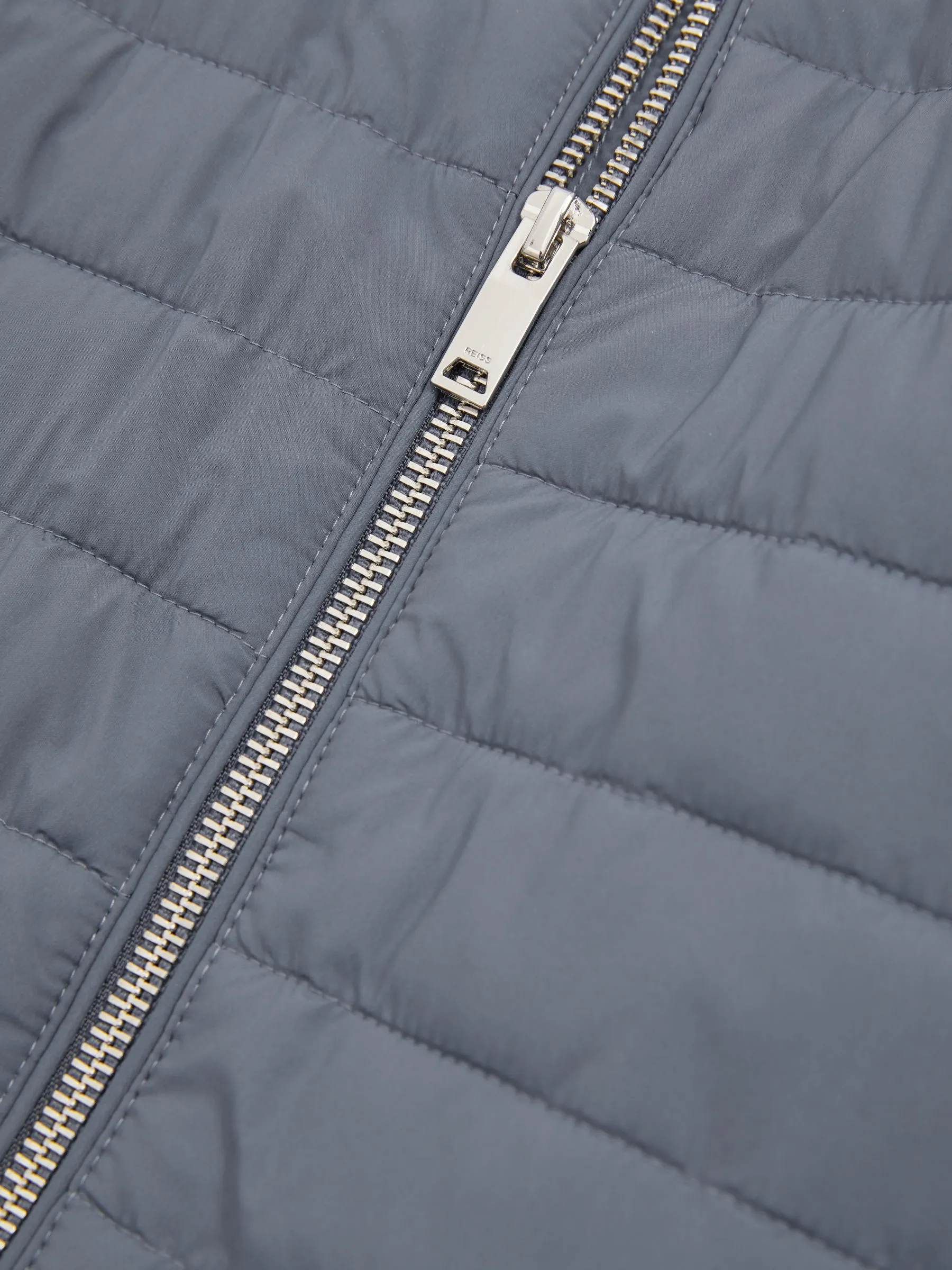 Flintoff Hybrid Quilt and Knit Zip-Through Jacket