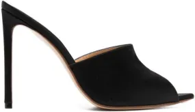 Francesco Russo 105mm peep-toe satin mules Black