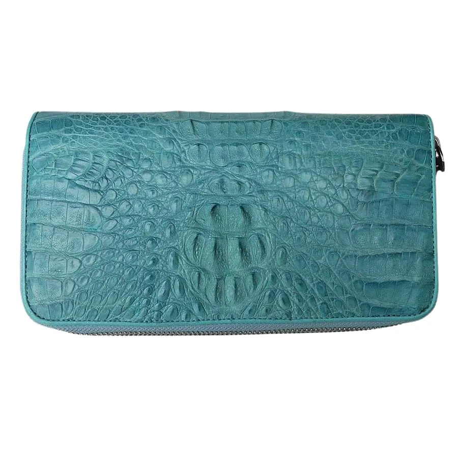 Genuine Blue-sky Crocodile Leather Long Ladies Wallet Purse