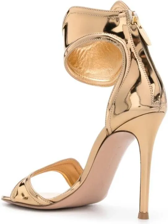 Gianvito Rossi Lucrezia 105mm metallic sandals Gold