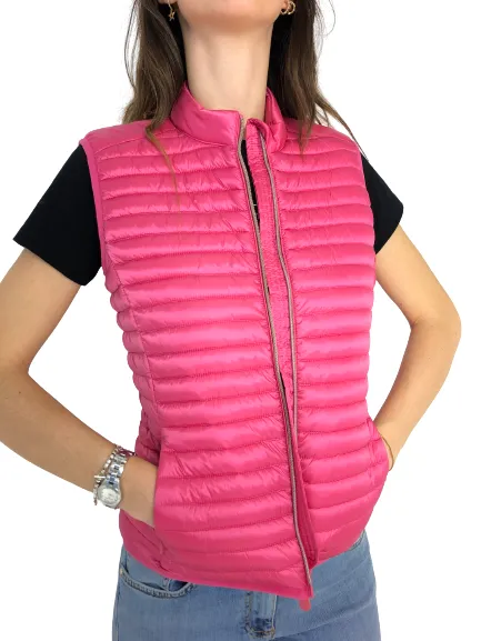 GILET DONNA FUCSIA IN ECO-PIUMA