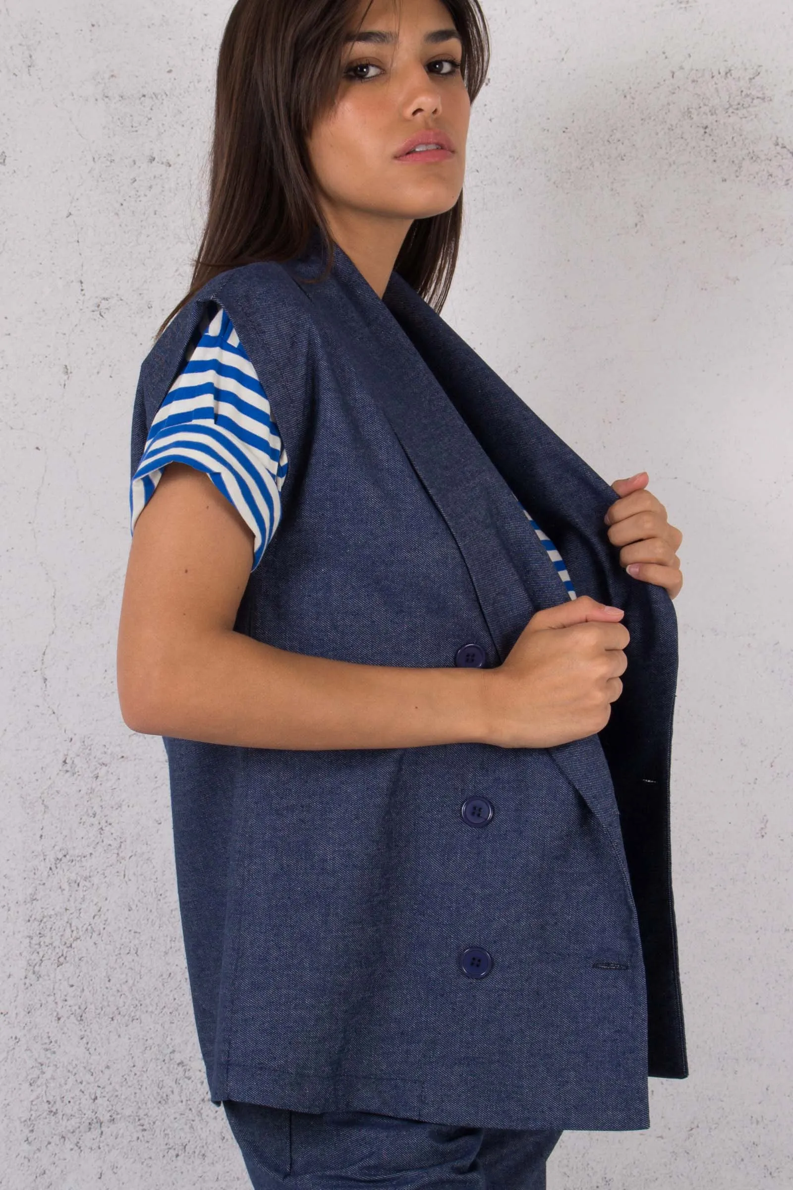 Gilet Over Chambry Blu