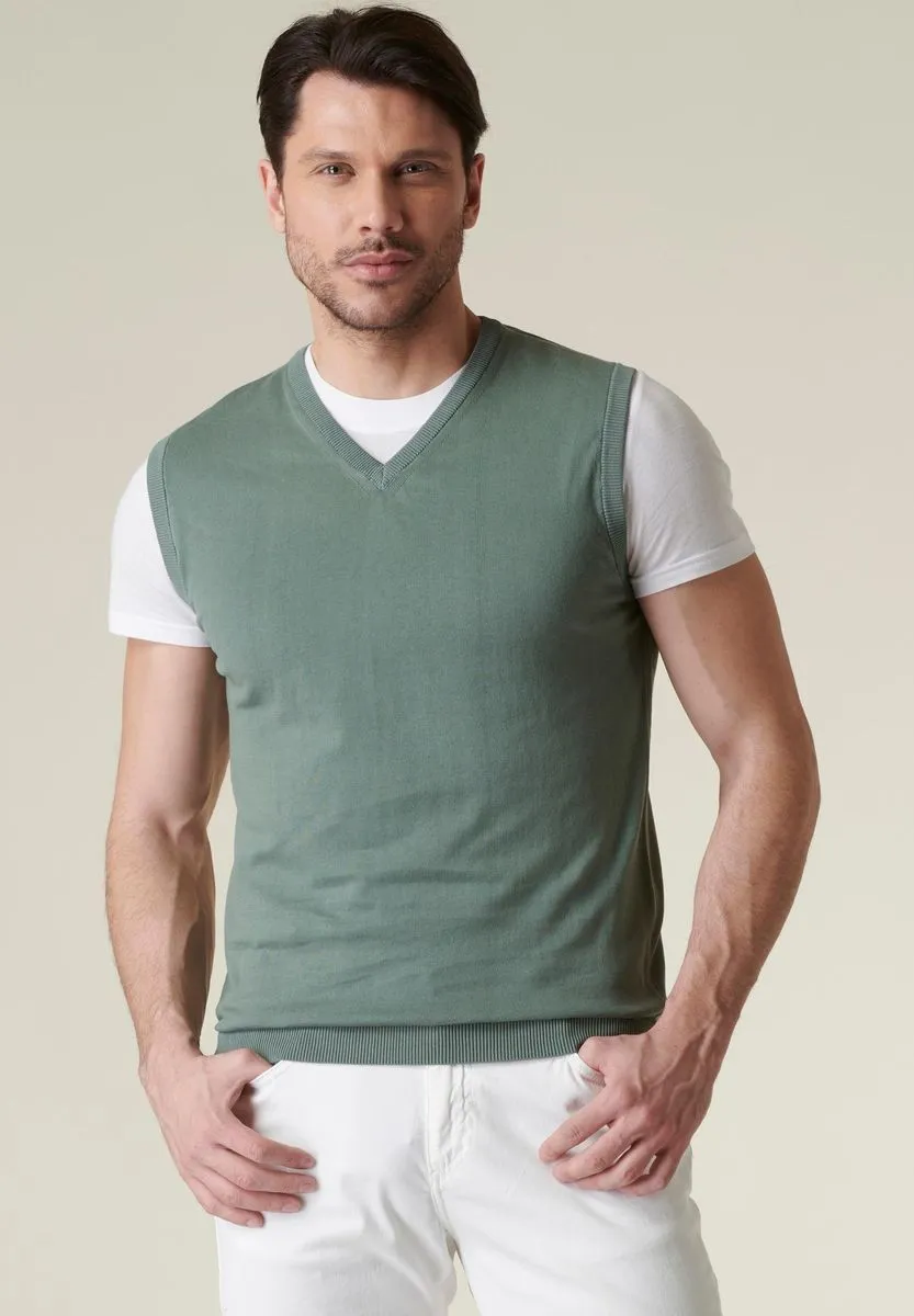 Gilet verde v cotone extra-light