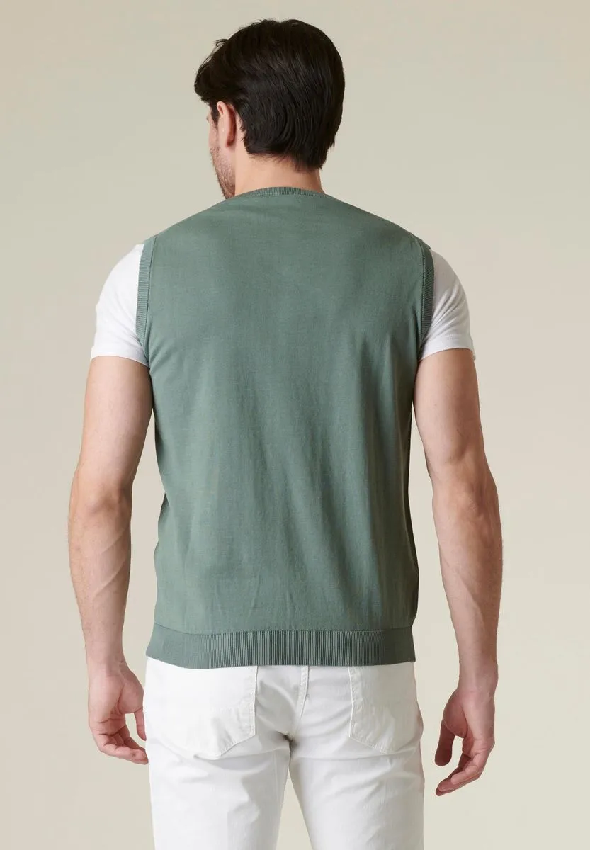 Gilet verde v cotone extra-light