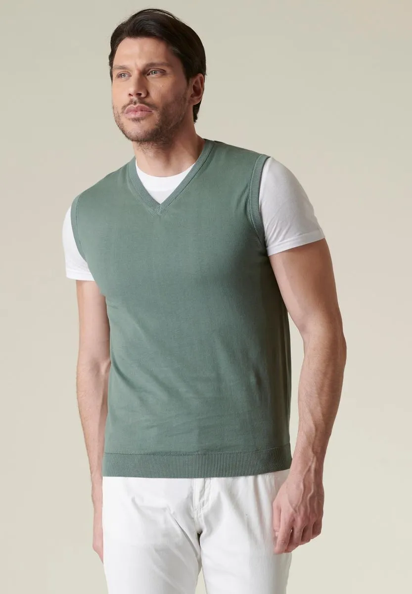 Gilet verde v cotone extra-light