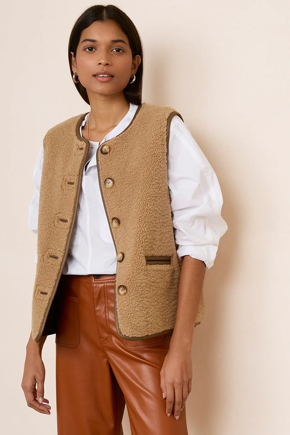 Ginny Borg Gilet - Toffee