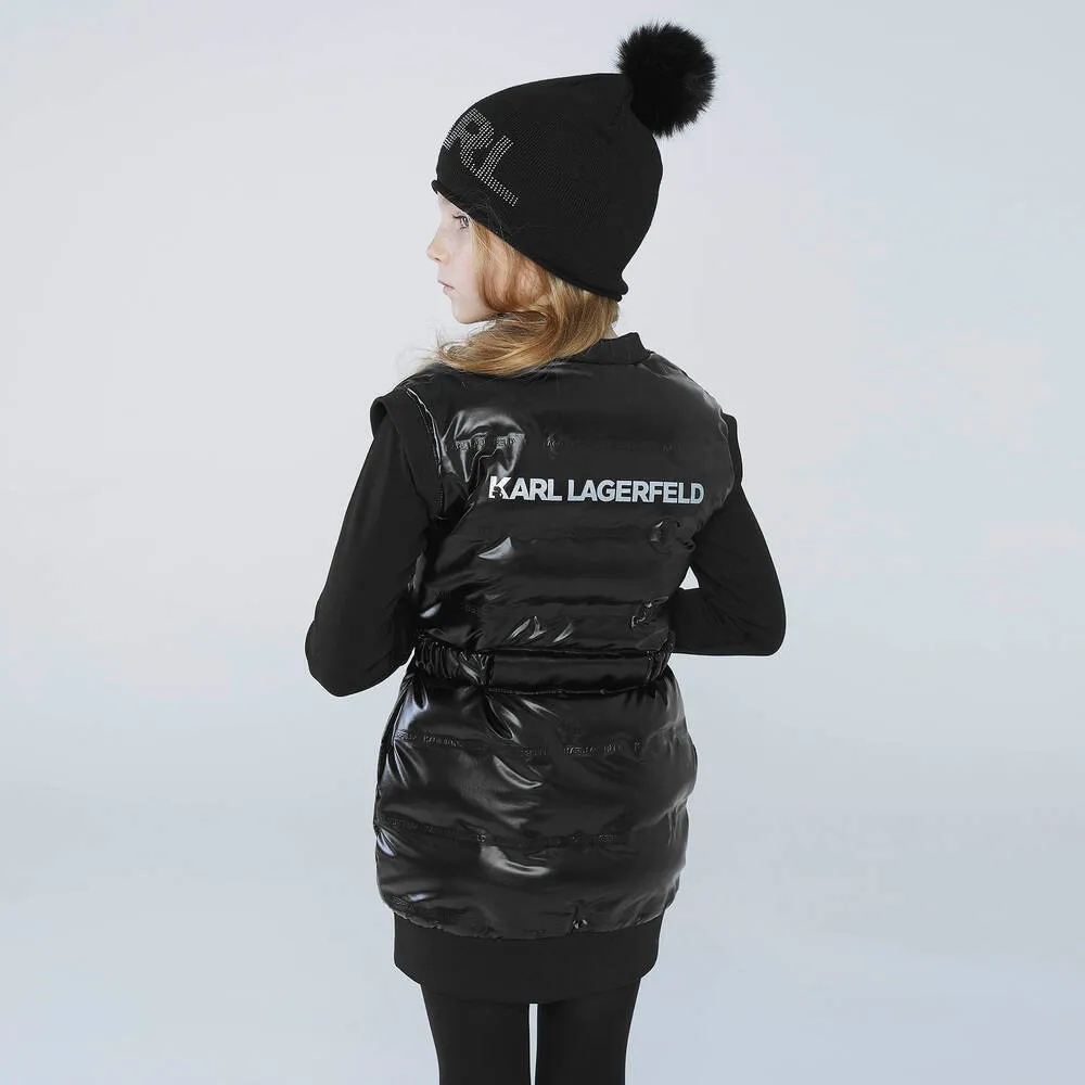 Girls Black Puffer Dress