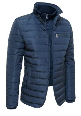 Giubbotto piumino uomo sartoriale blu invernale con gilet interno