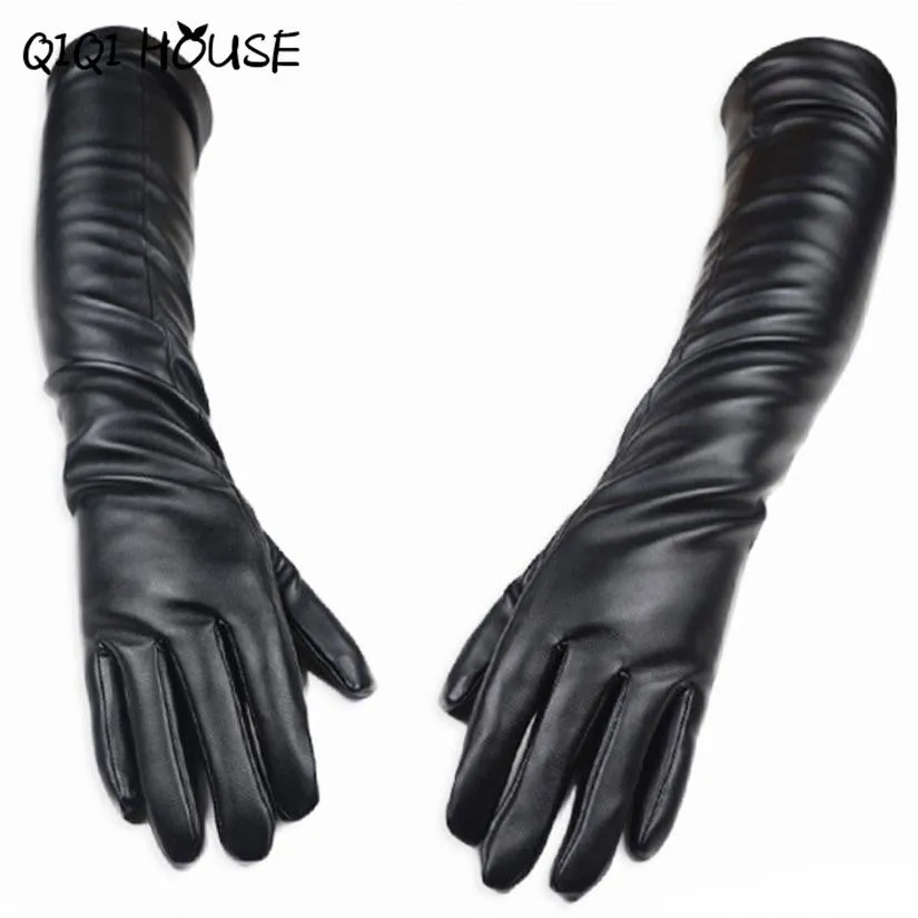 Handschoenen Winter Dames PU Leather Long Gloves Women Outdoors Elegant Sexy Gloves Tocados Para El Pelo#B817 SM6