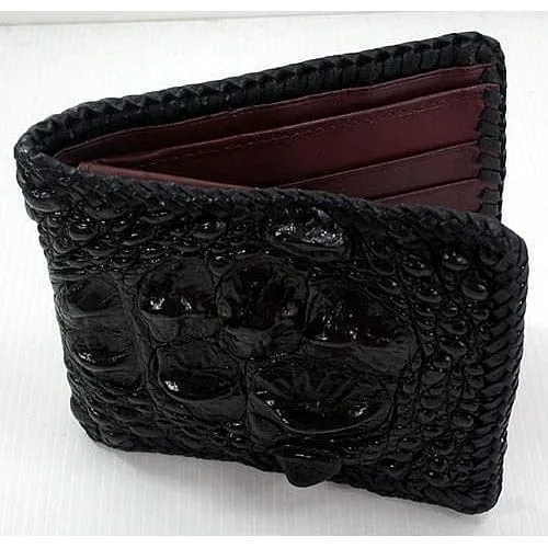 Hardcore Black Crocodile Head Wallet