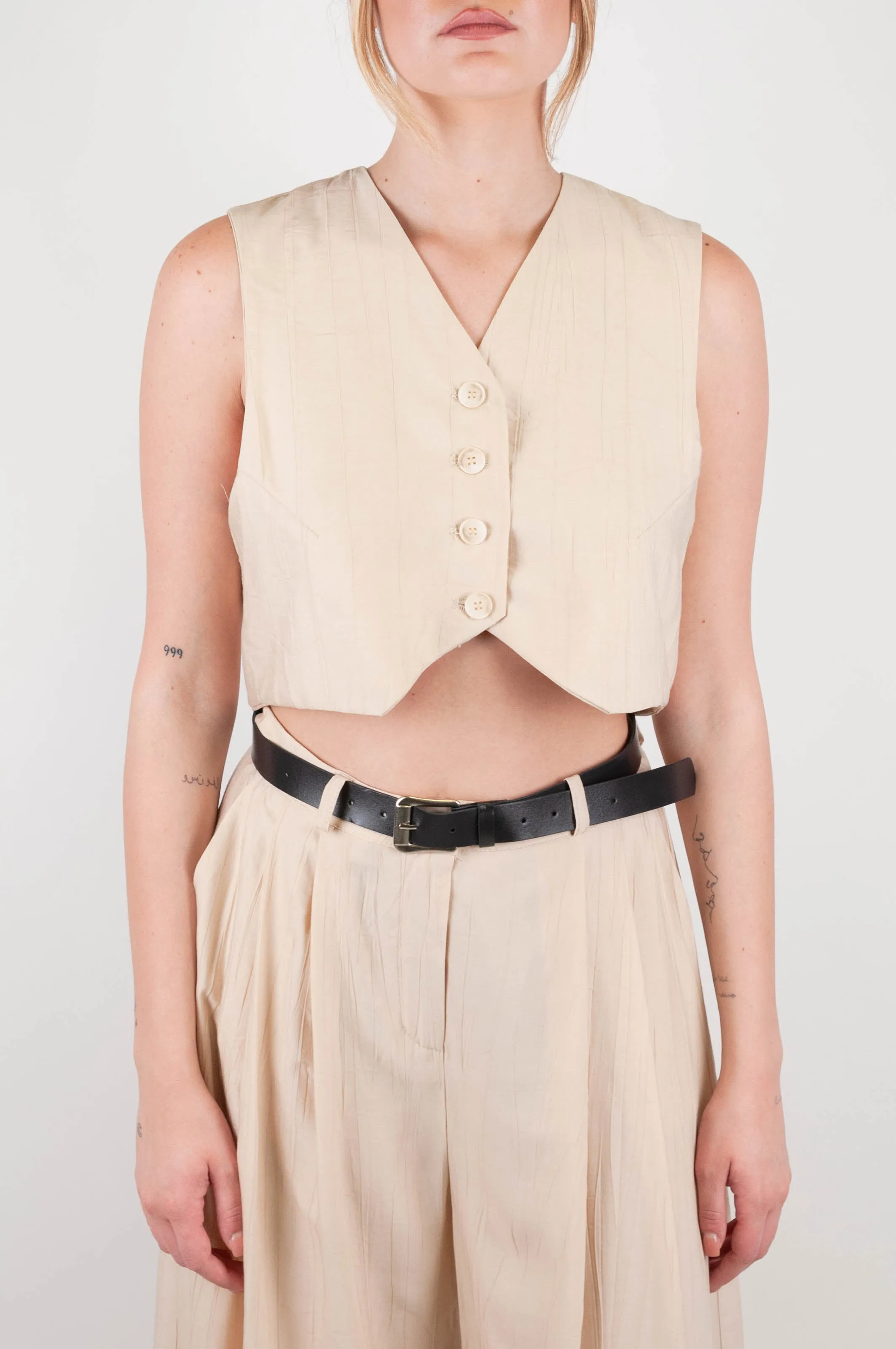 Haveone - Gilet cropped con 4 bottoni