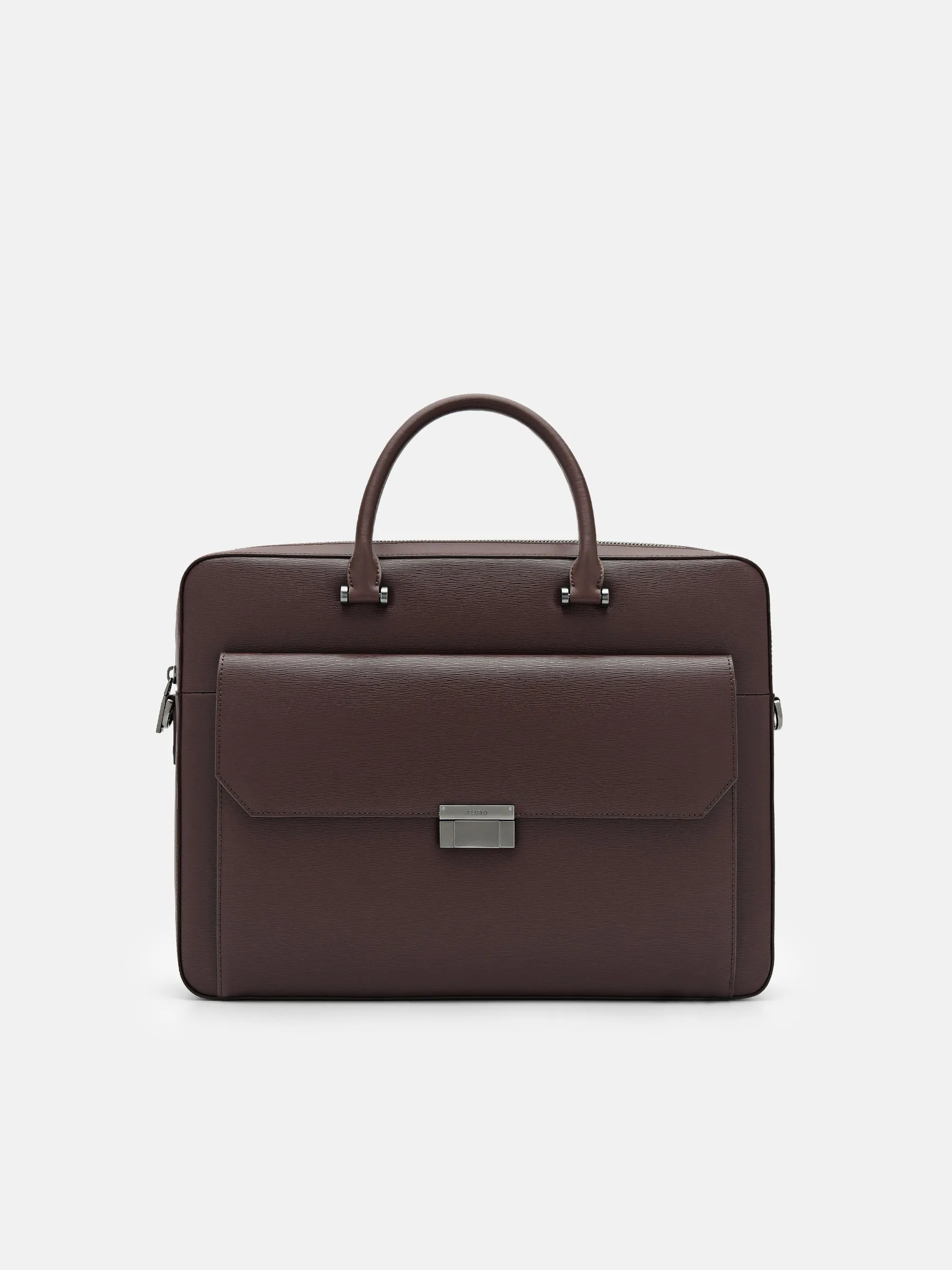 Henry Textured Leather Briefcase