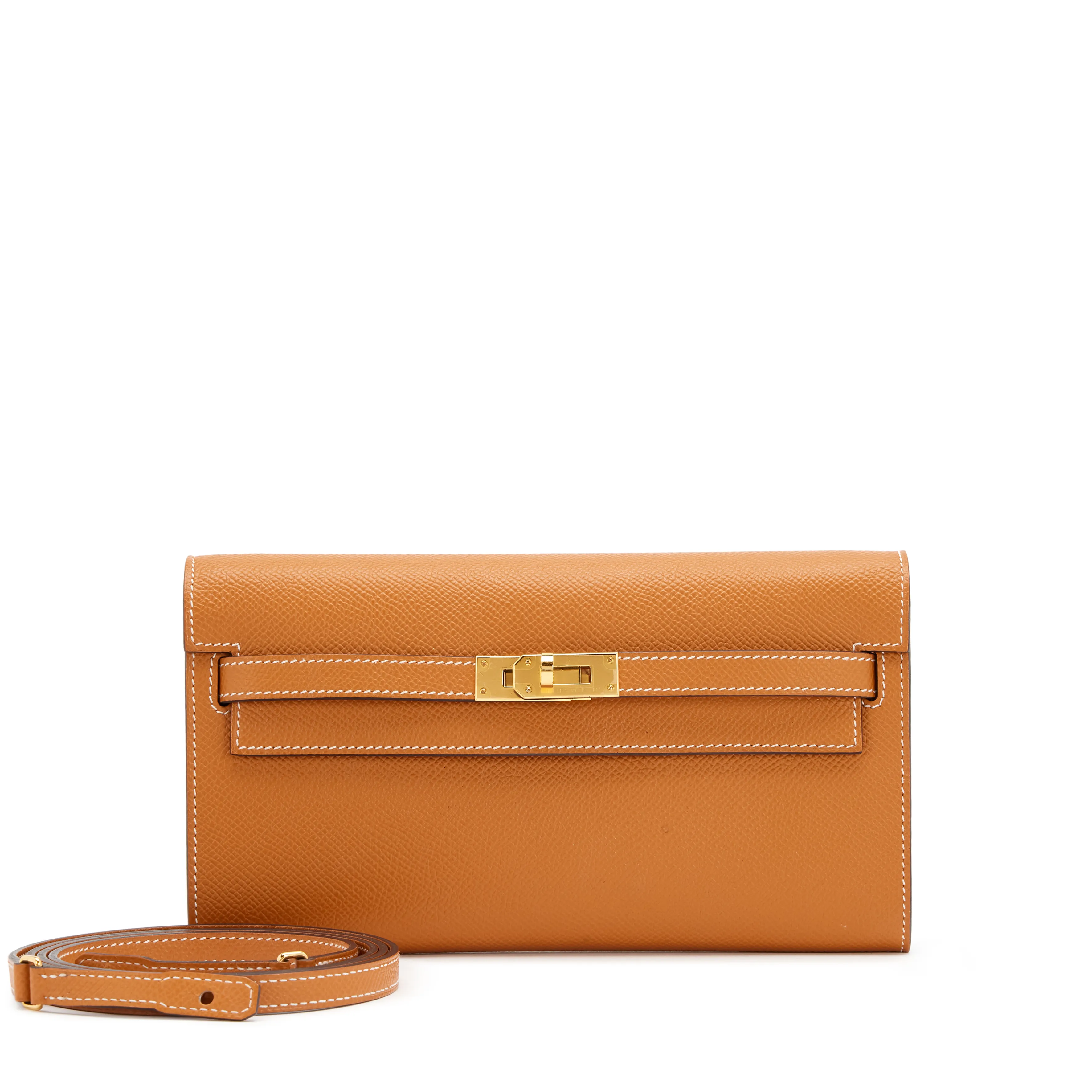 Hermès Caramel Epsom Kelly-To-Go Wallet Gold Hardware, 2023