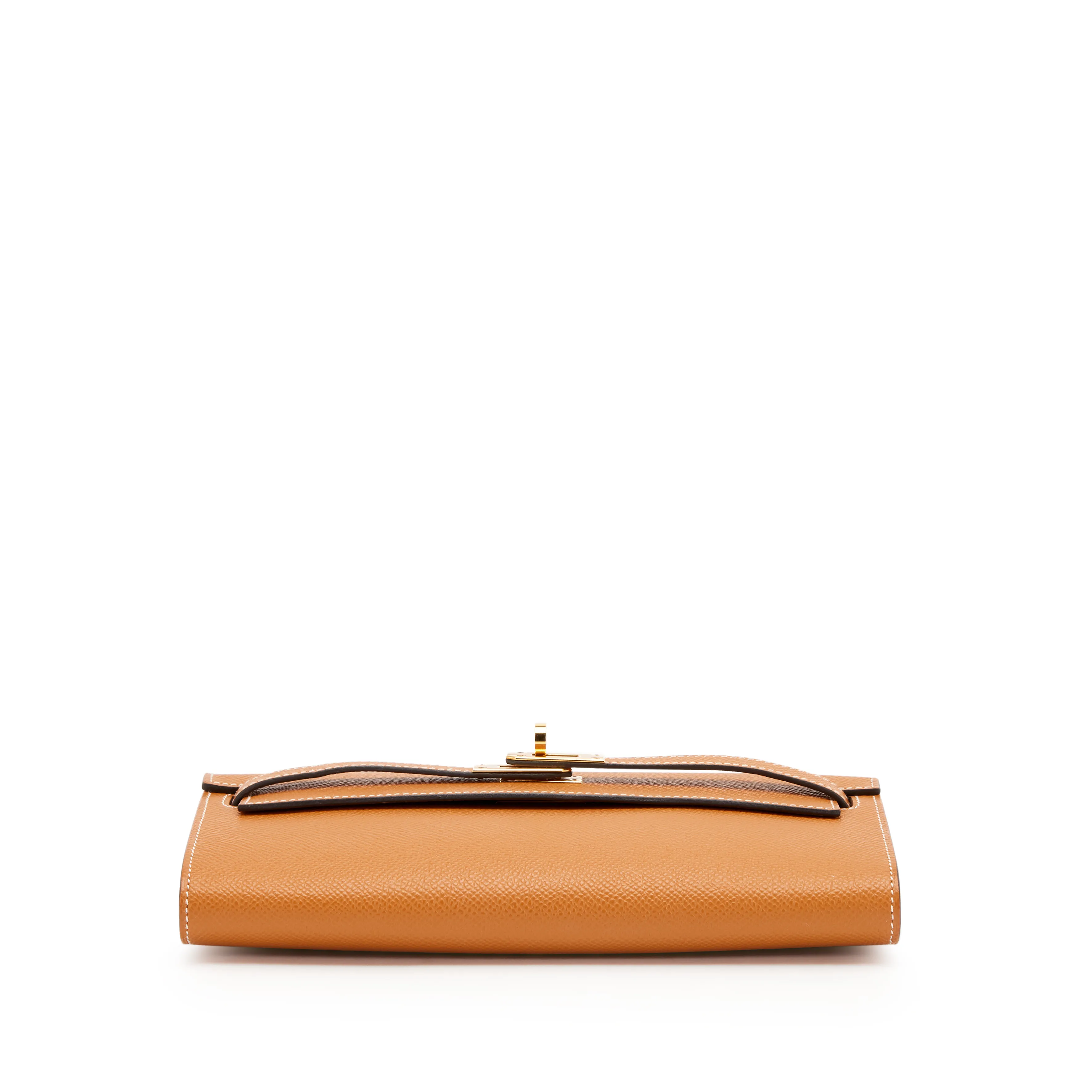 Hermès Caramel Epsom Kelly-To-Go Wallet Gold Hardware, 2023