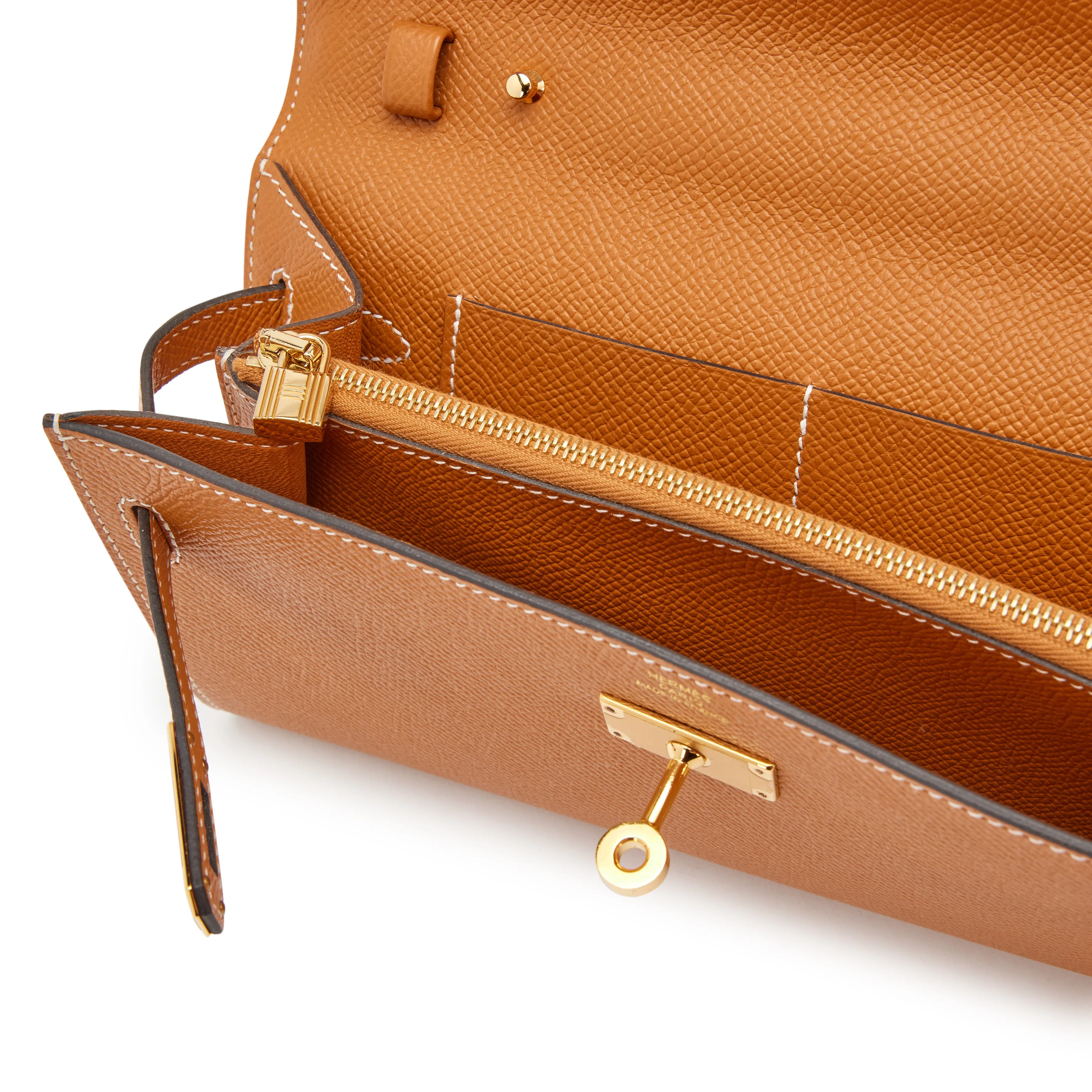 Hermès Caramel Epsom Kelly-To-Go Wallet Gold Hardware, 2023