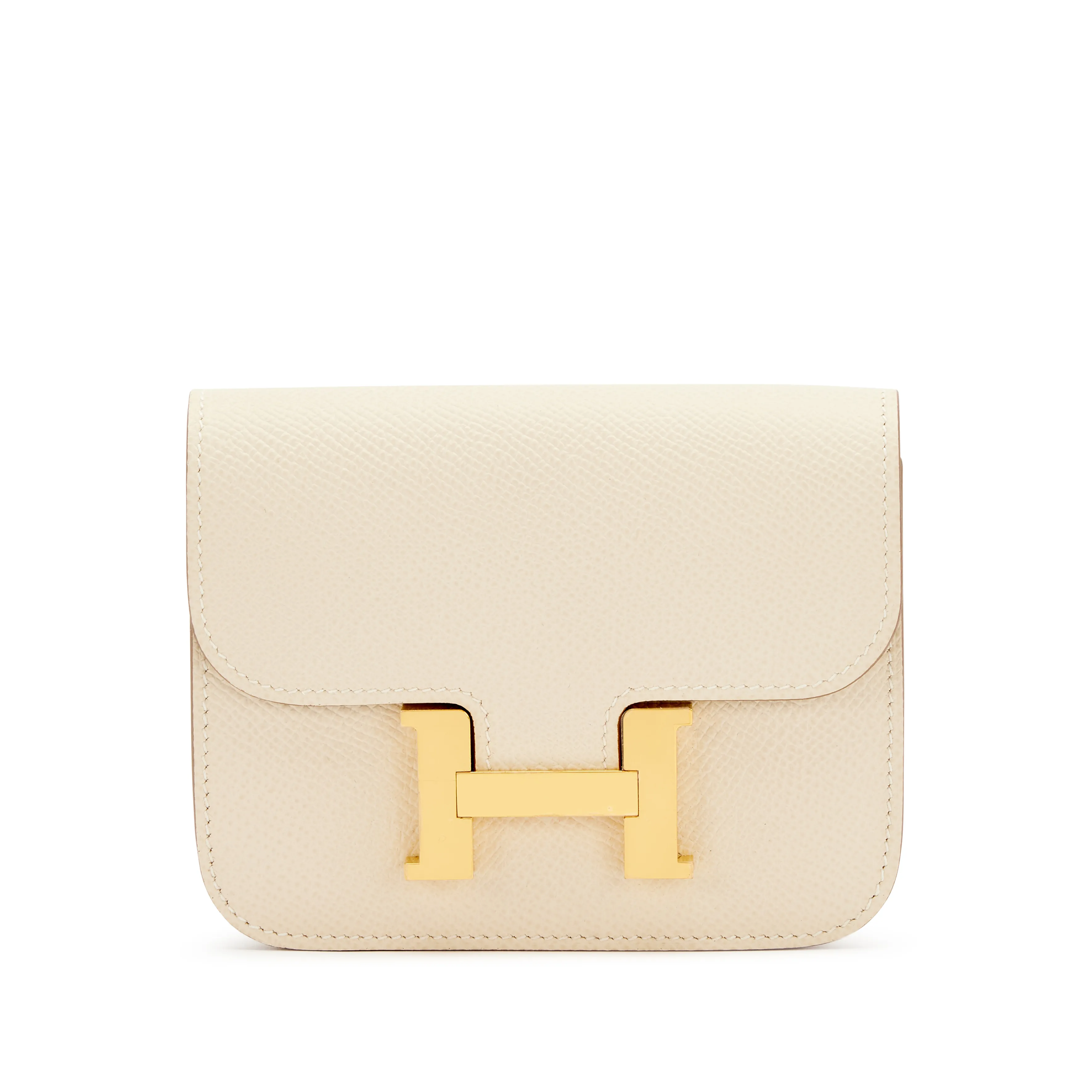 Hermès Craie Epsom Constance Slim Wallet Gold Hardware, 2022