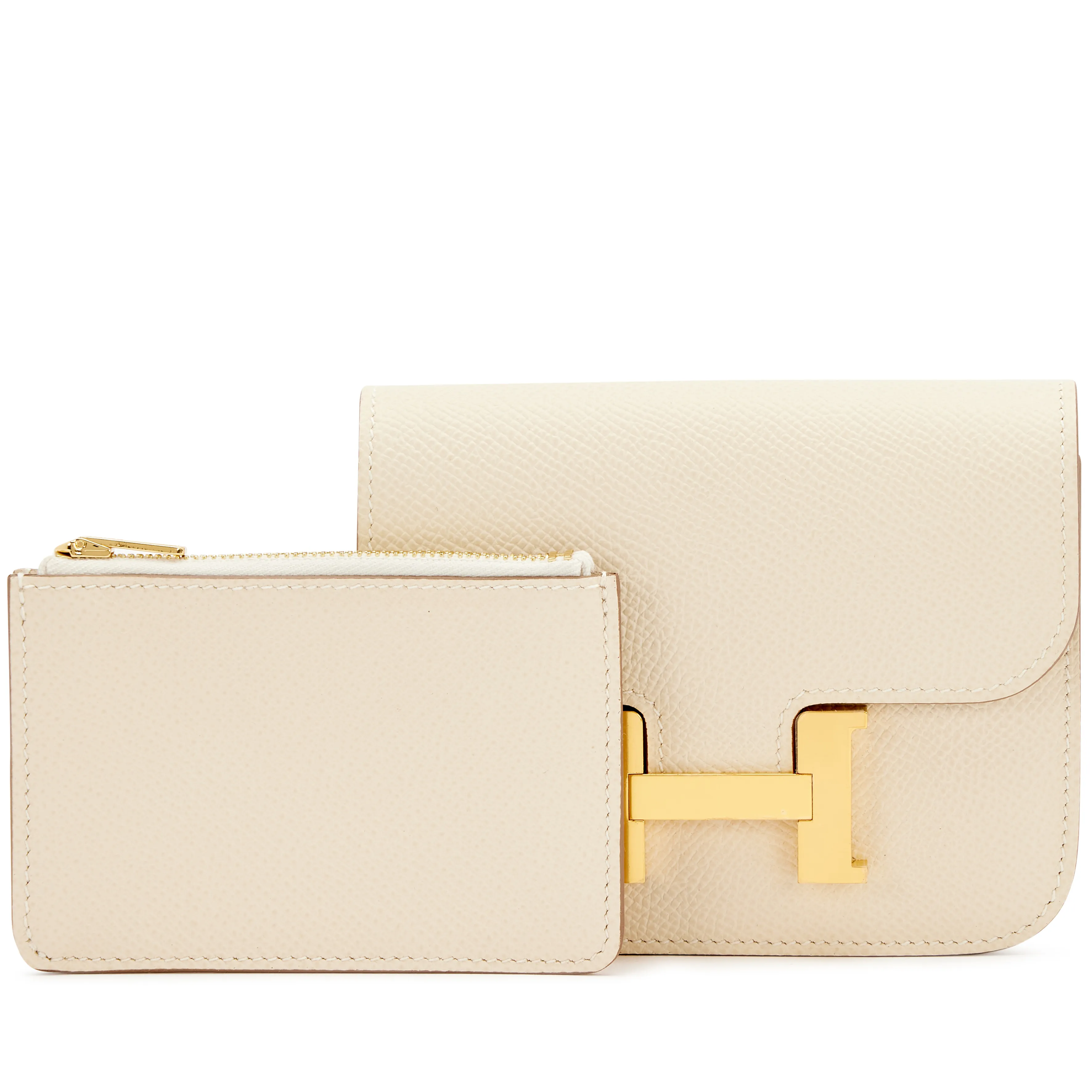 Hermès Craie Epsom Constance Slim Wallet Gold Hardware, 2022