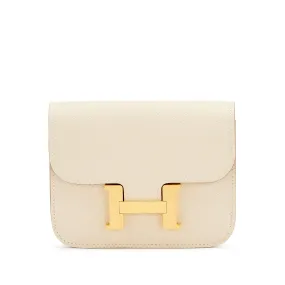 Hermès Craie Epsom Constance Slim Wallet Gold Hardware, 2022