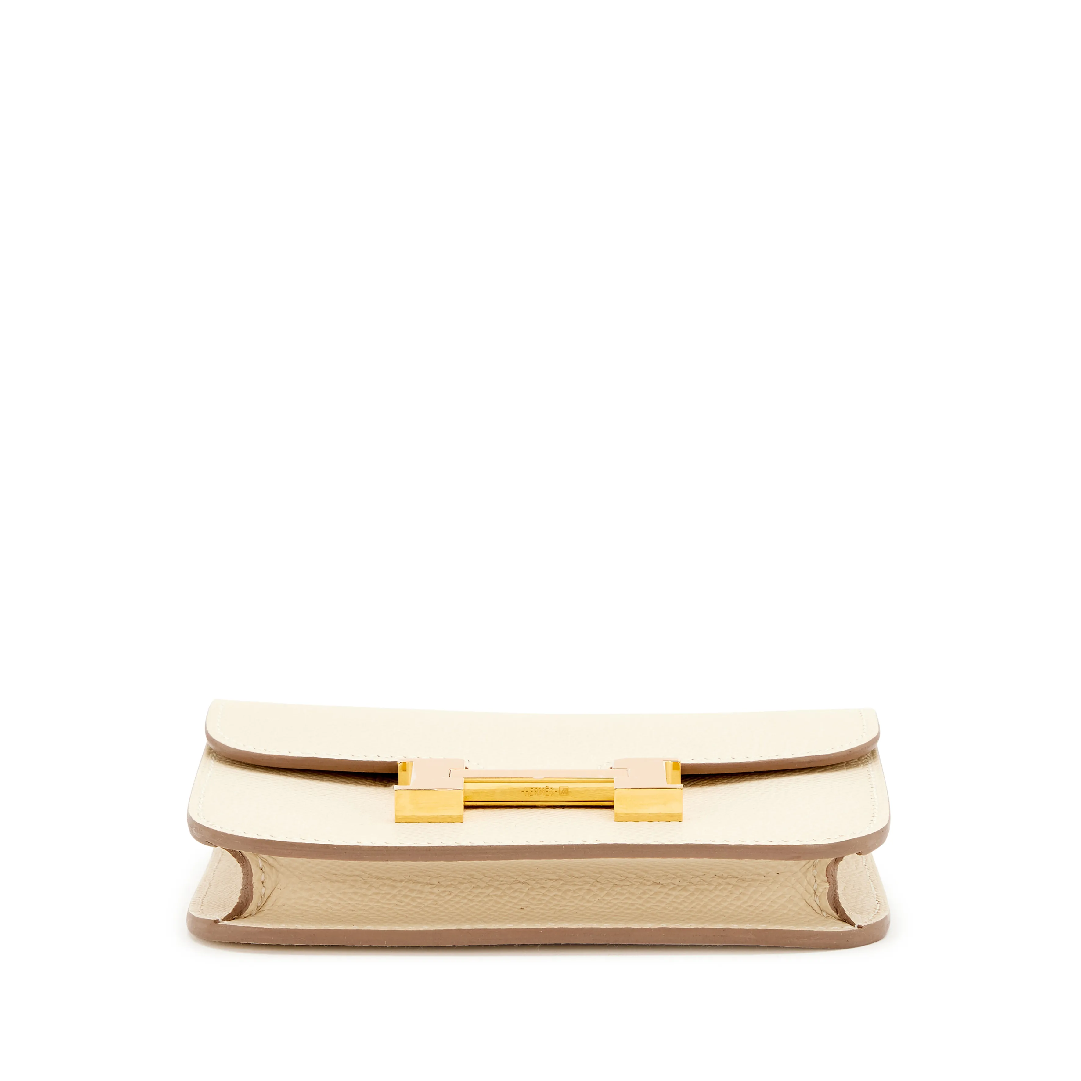 Hermès Craie Epsom Constance Slim Wallet Gold Hardware, 2022