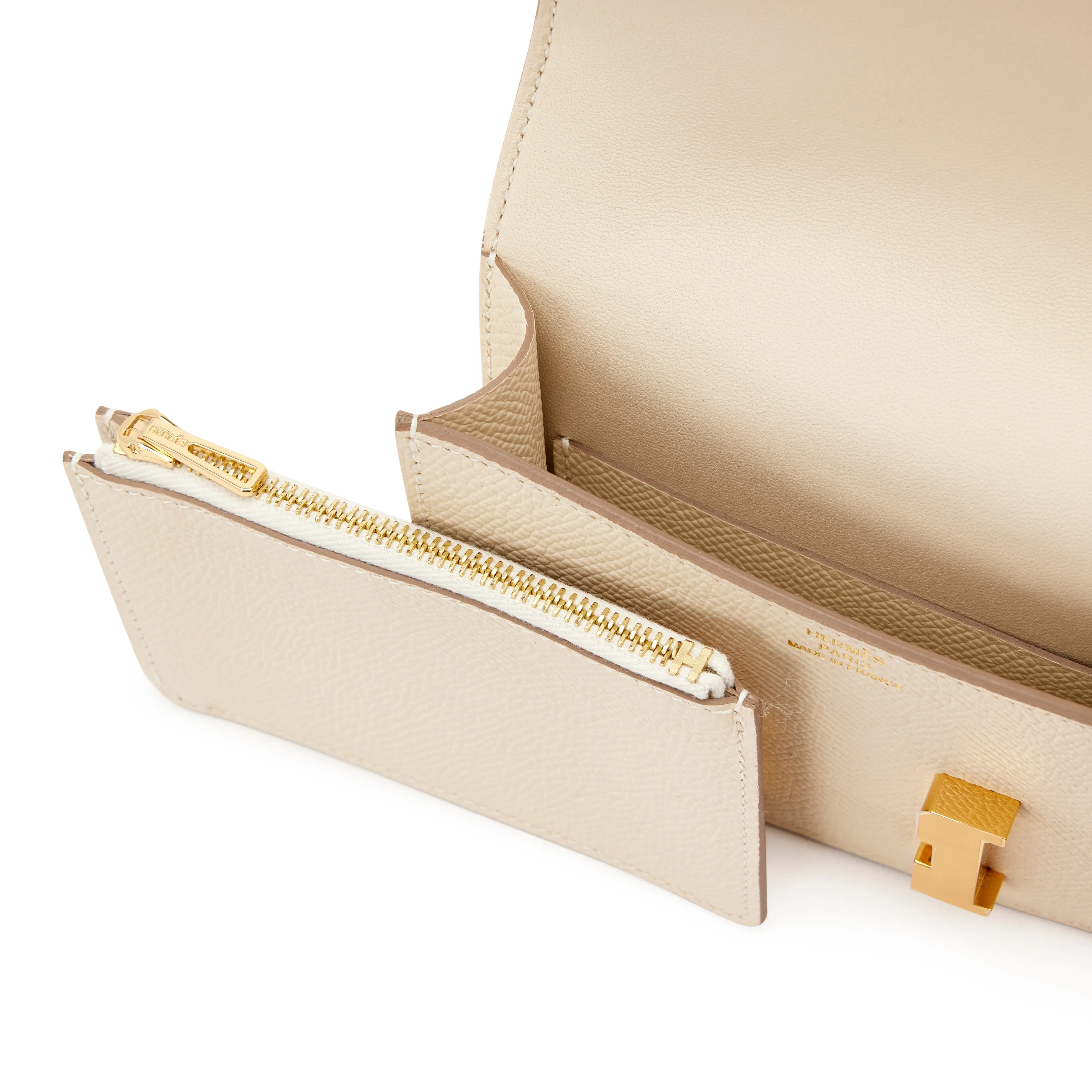 Hermès Craie Epsom Constance Slim Wallet Gold Hardware, 2022