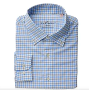 Horn Legend Deep Ellum Performance Woven Button Down- Sky/Grey