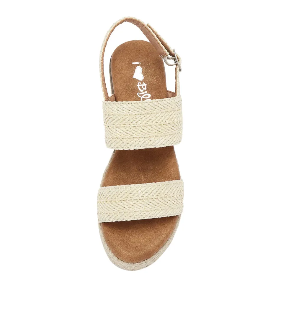 I LOVE BILLY Halla White Syn Raffia Espadrilles