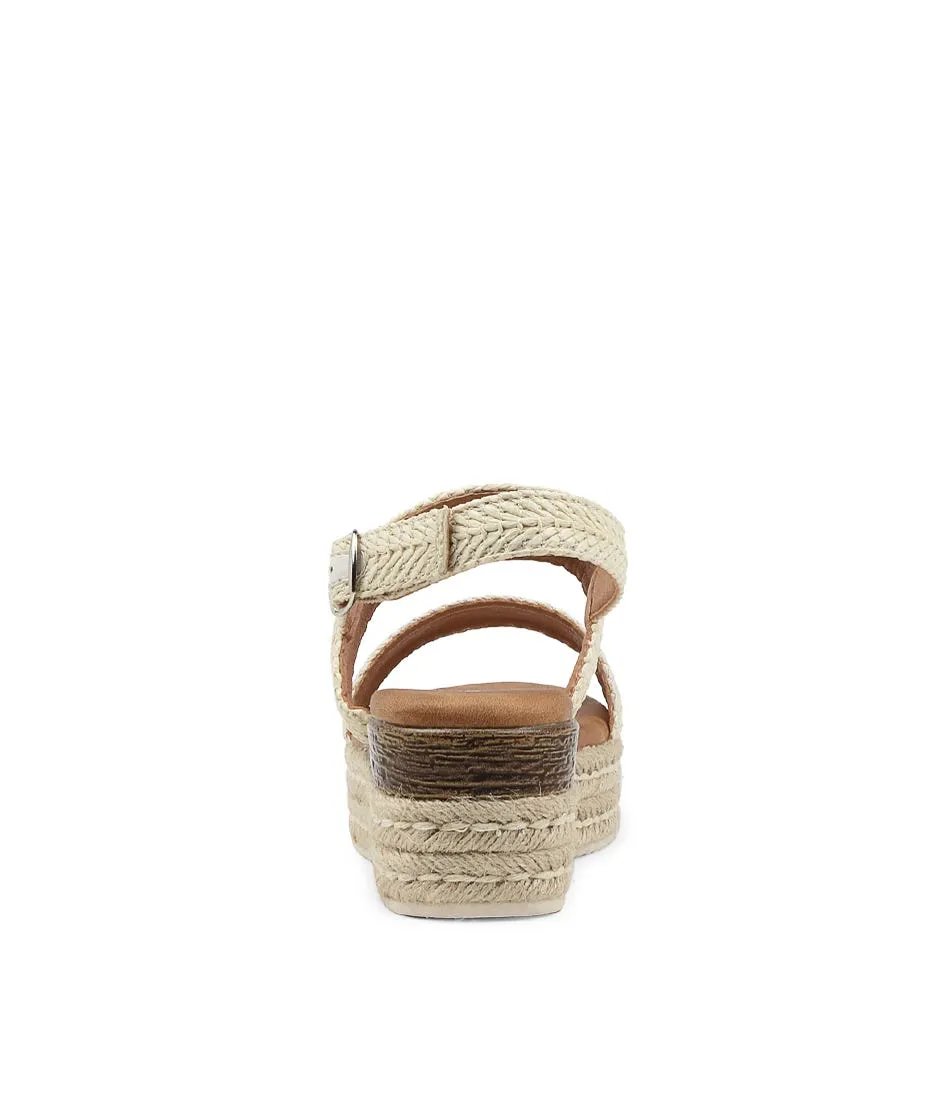 I LOVE BILLY Halla White Syn Raffia Espadrilles