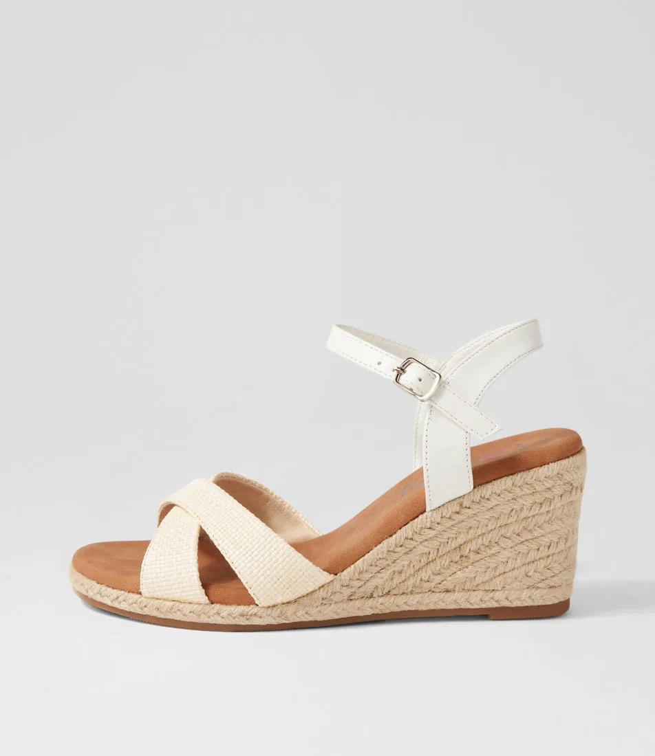 I LOVE BILLY Tomble Natural White Synthetic Raffia Espadrilles