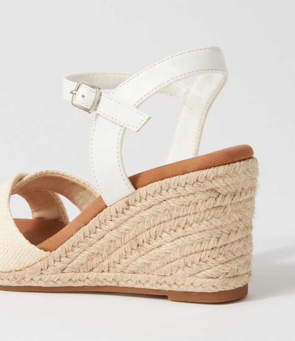 I LOVE BILLY Tomble Natural White Synthetic Raffia Espadrilles