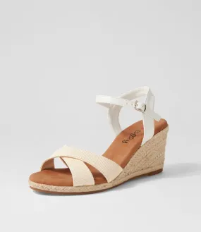 I LOVE BILLY Tomble Natural White Synthetic Raffia Espadrilles