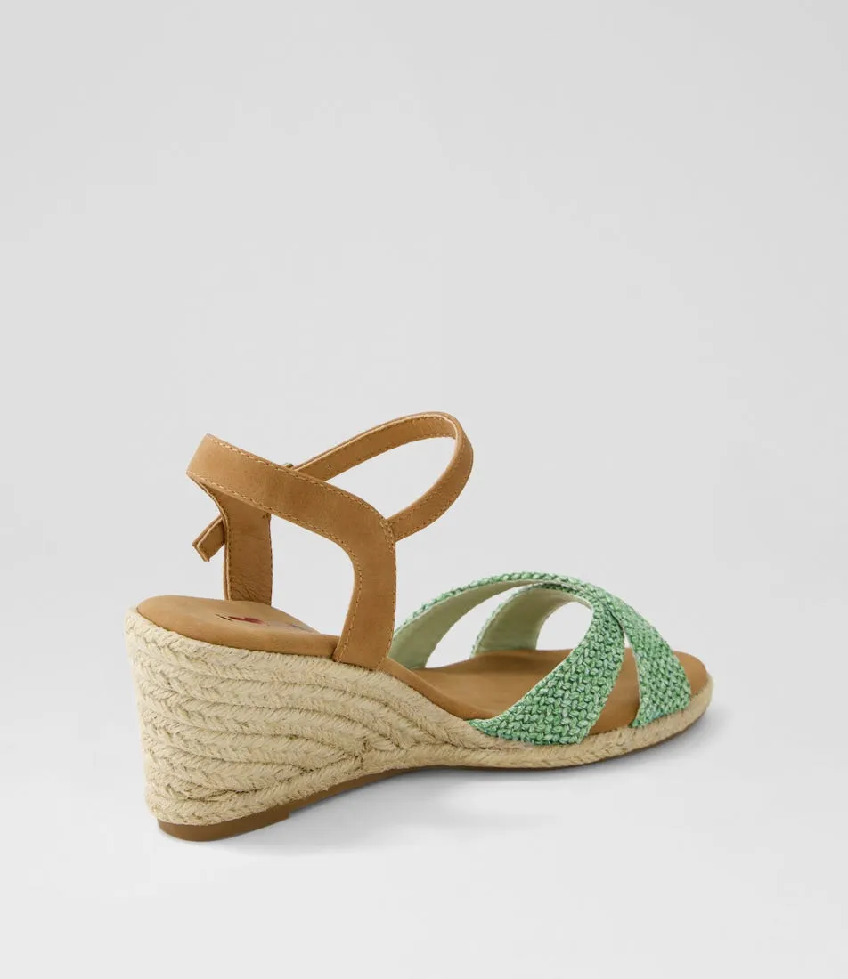 I LOVE BILLY Tomble Sage Tan Synthetic Raffia Espadrilles